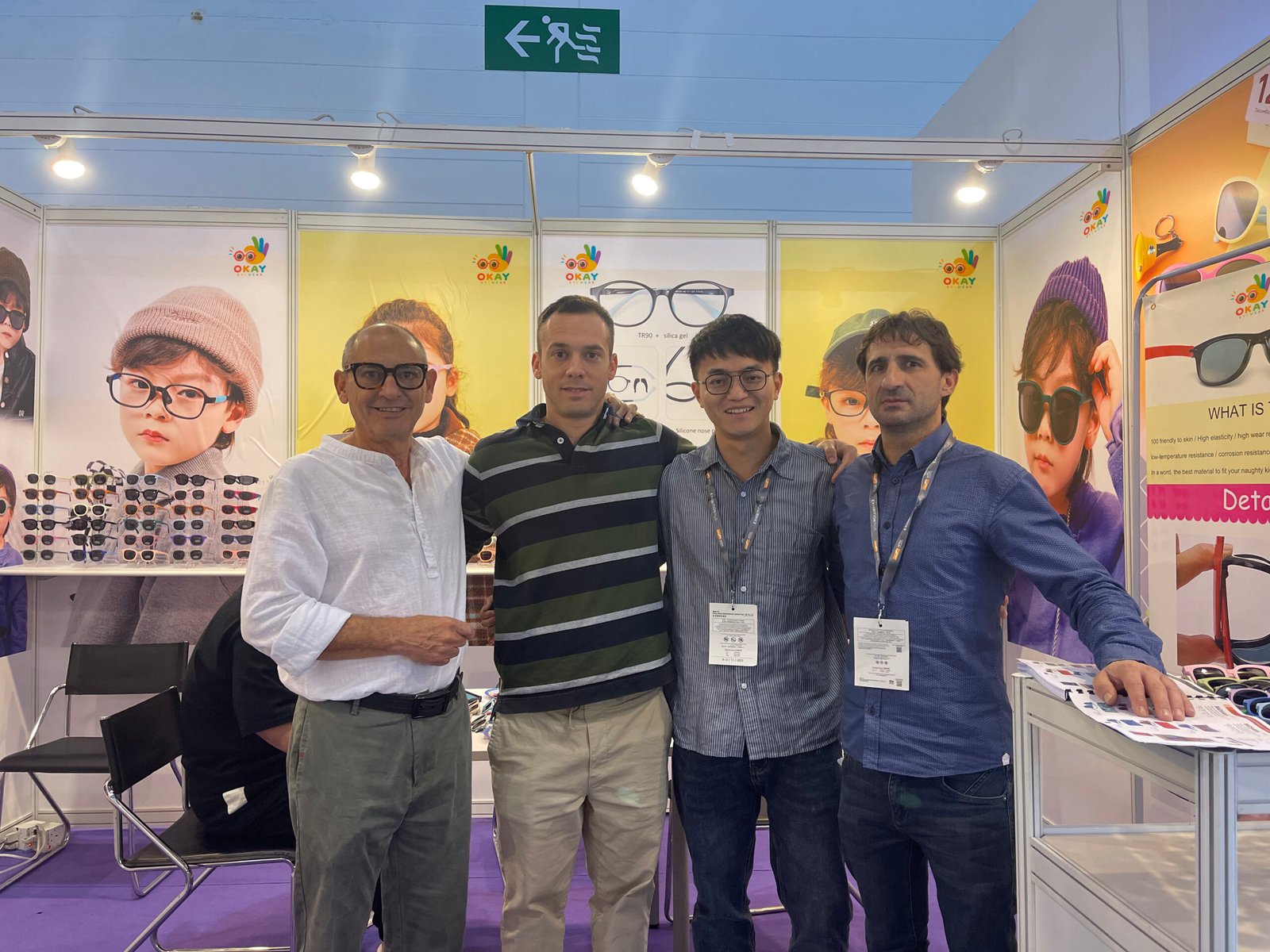 Marc from an Spanish kids eyewear brand visiting the OKAY EYEWEAR booth with the team