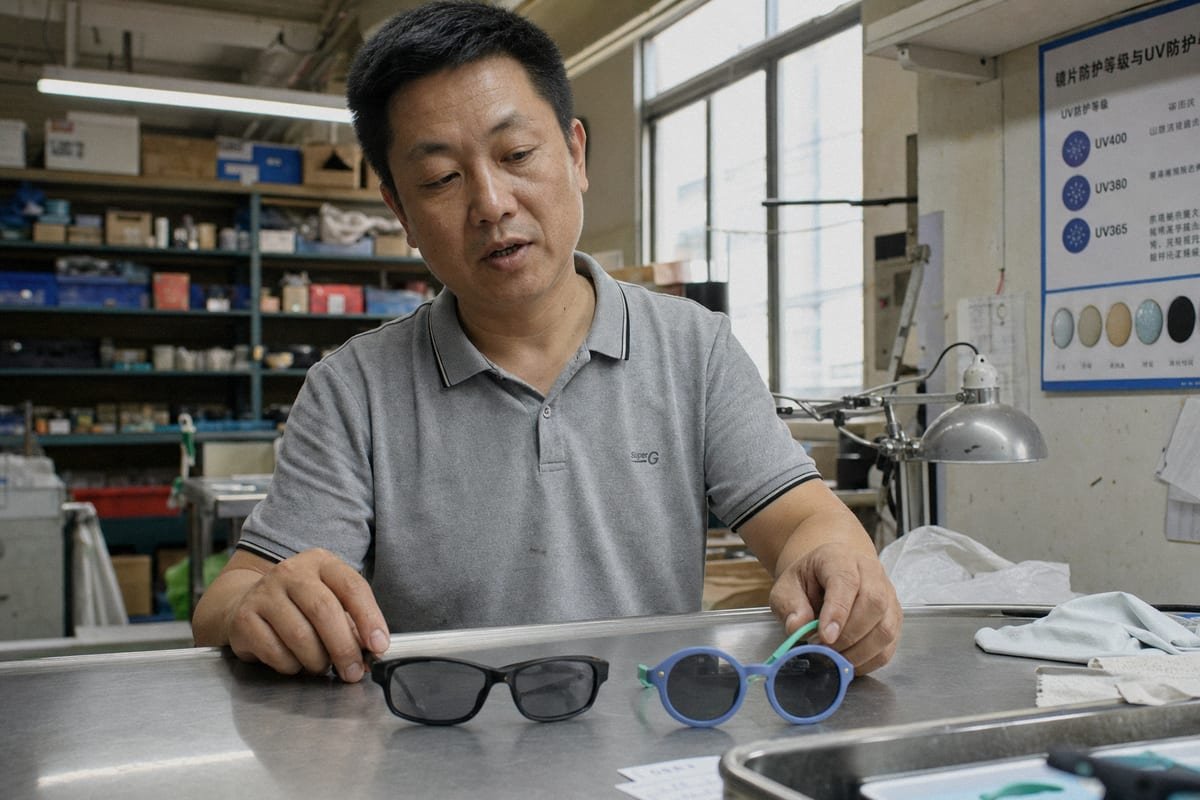 Children's sunglasses designed specifically to support developing eye vision safely (ID#1)