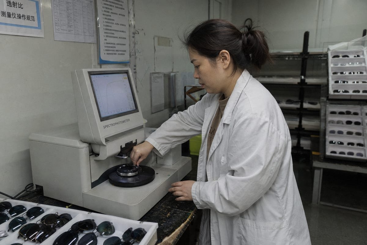 Verifying UV400 Claims Lab testing and transmission curves verify true UV400 lens protection claims (ID#3)