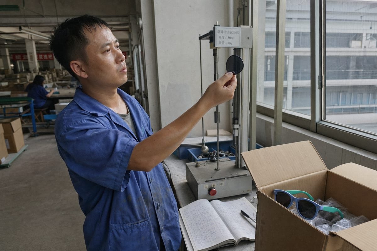 Lens Standards Verification Verifying supplier compliance with international impact-resistant lens standards (ID#3)