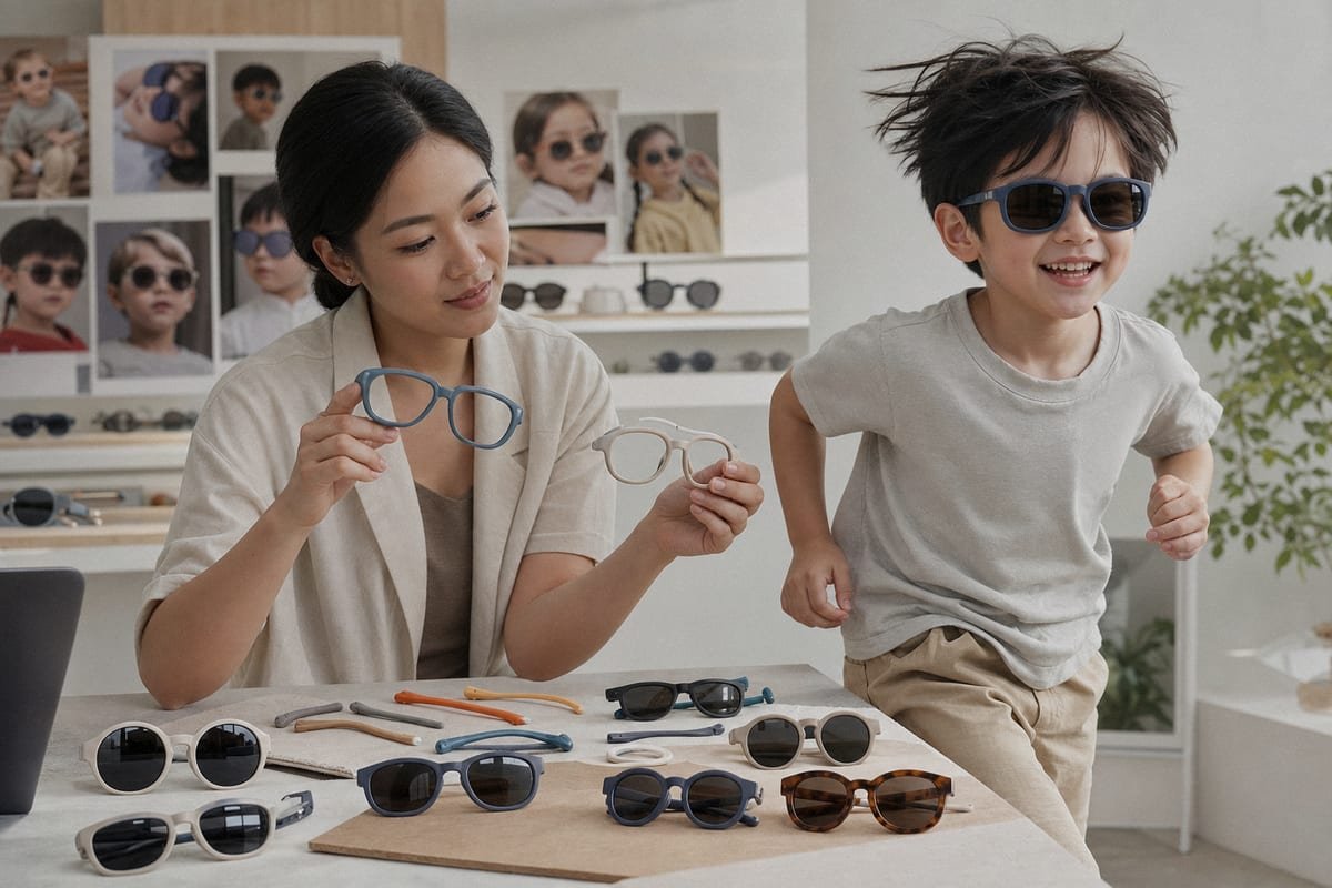 Face Shape Frame Matching Rectangular and square kids' sunglasses suit round and oval face shapes best (ID#2)