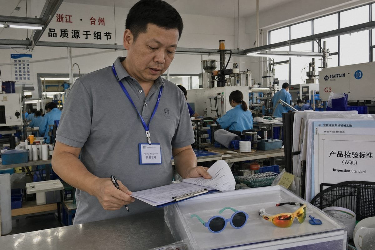 Evaluating supplier production qualifications for children's sunglasses manufacturing (ID#1)