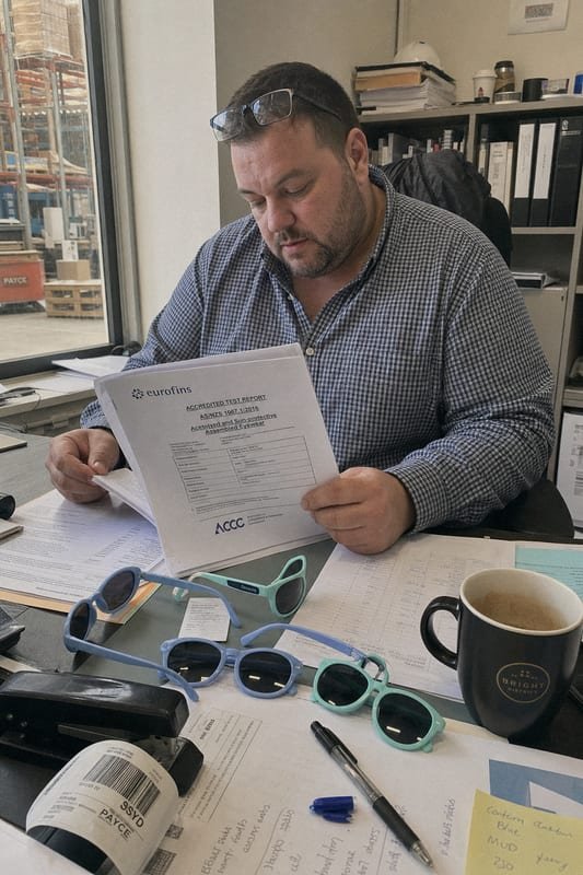 AS/NZS Safety Certification Kids sunglasses import certifications required for Australian consumer law compliance (ID#2)