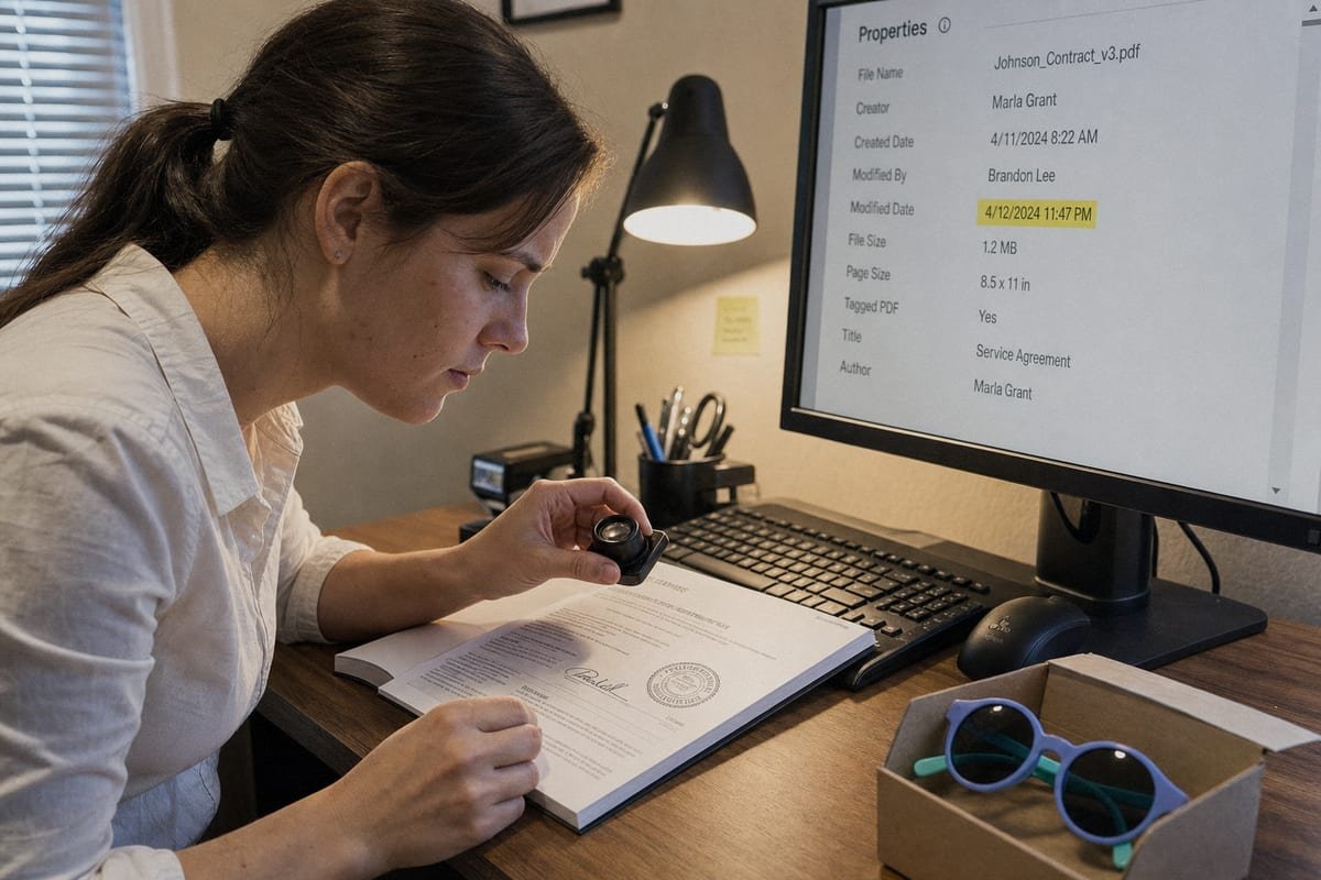 Red flags indicating reused or altered kids sunglasses test reports from suppliers (ID#4)