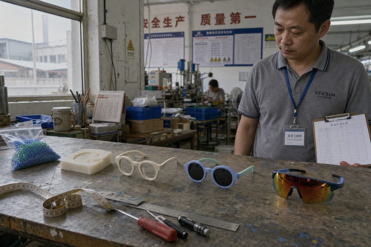 Overview of typical development stages in ODM kids sunglasses customization (ID#1)