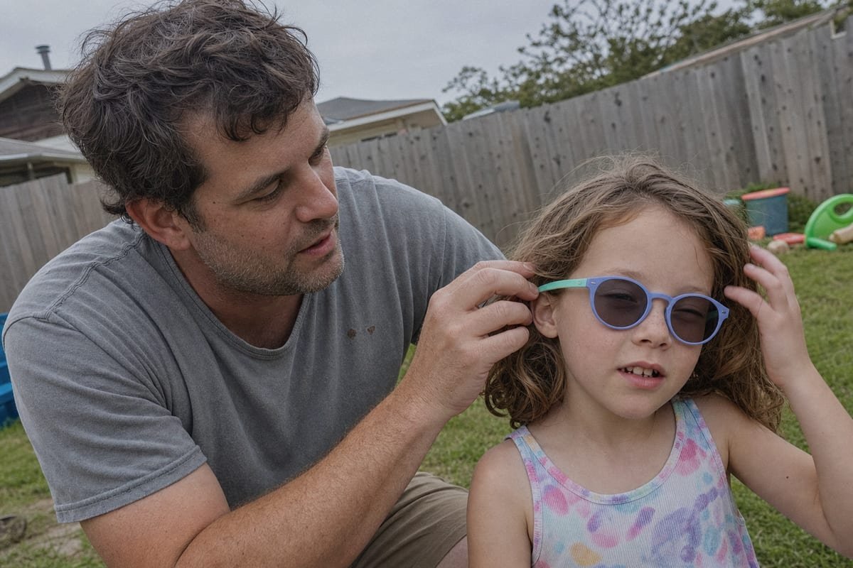 Signs a sunglasses frame no longer fits a growing child's face (ID#3)