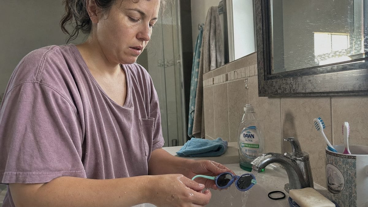 Proper technique for cleaning kids' sunglasses lenses safely and effectively (ID#1)