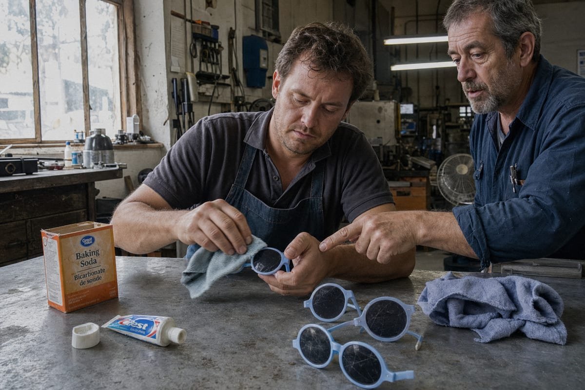 Repair vs Replace Lenses Comparison of repairing versus replacing scratched children's sunglass lenses for safety (ID#3)