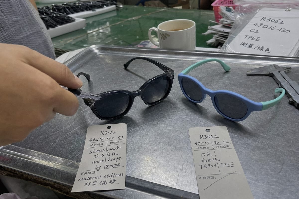 Frame Fit Issues Signs of wrong sunglasses frame fit on a child's face (ID#3)