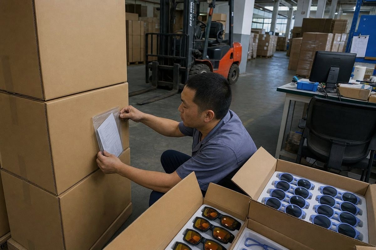 Production Quality Control Quality control process ensuring accurate UV400 labeling through production and packaging (ID#5)