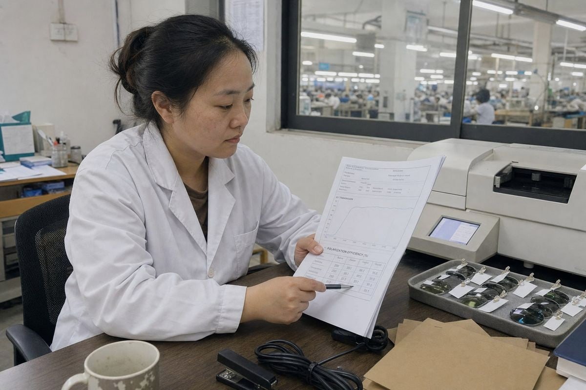 Supplier Lens Certificates Lens certificate documenting UV transmission and quality testing from your supplier (ID#3)