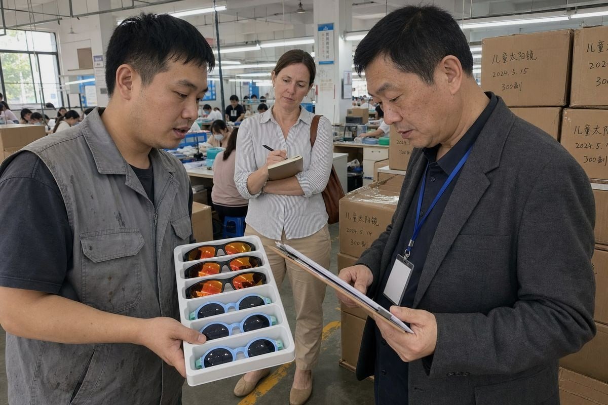 Kids' sunglasses supplier supporting inspections and corrective actions overview (ID#1)
