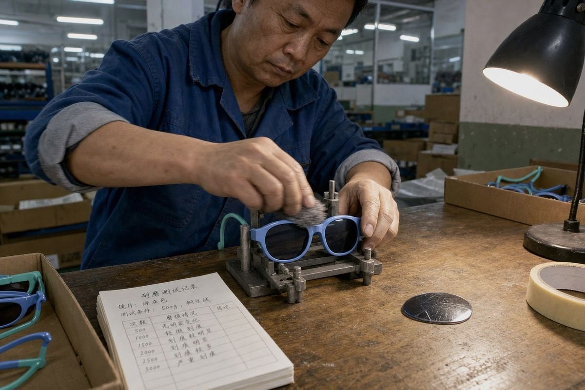 Scratch-Resistant Lens Coatings Hard coat scratch-resistant coating applied to polycarbonate kids sunglasses lenses (ID#2)