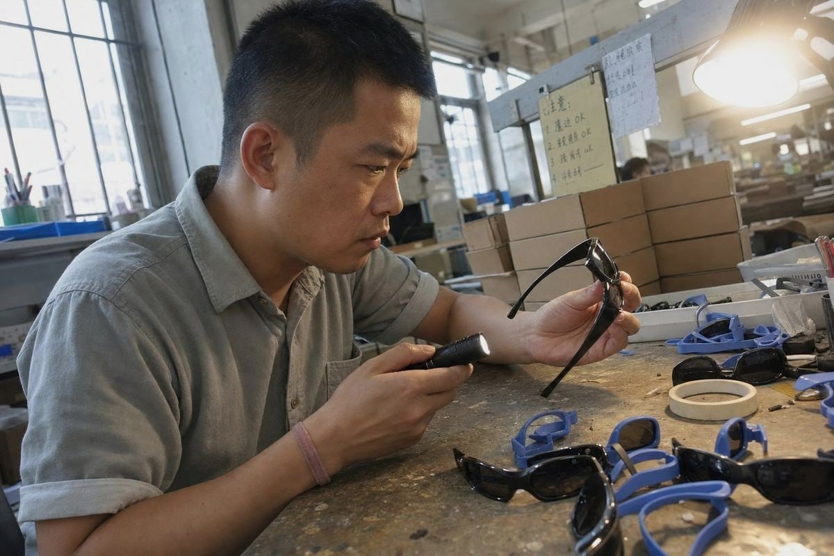 Ensuring Smooth Safe Edges Manufacturers like OKAY EYEWEAR use buffing, polishing, and flexible materials for smooth edges (ID#4)