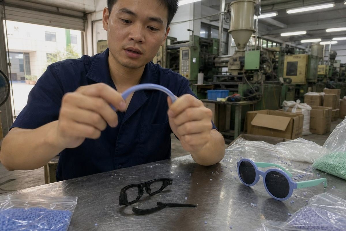 TR90 and TPEE flexible frame materials preventing breakage in children's sports eyewear (ID#3)