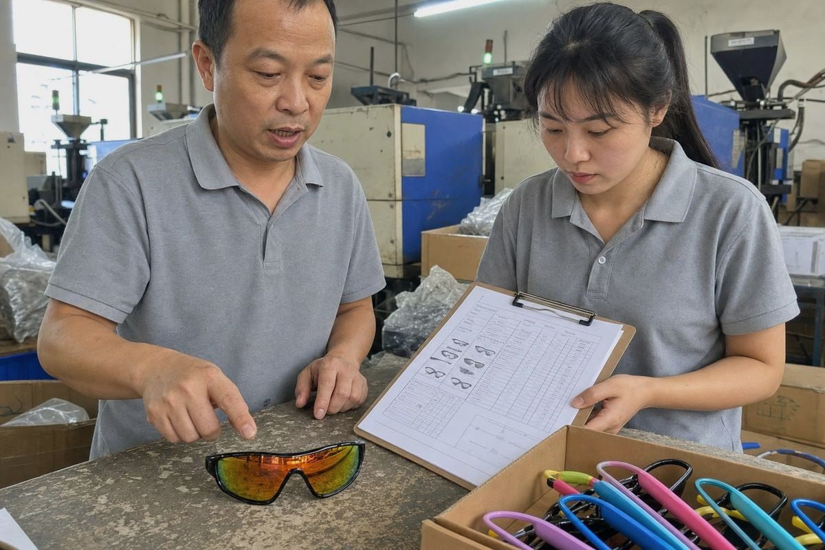 Agreeing on inspection standards and defect rates with kids' sunglasses suppliers (ID#1)