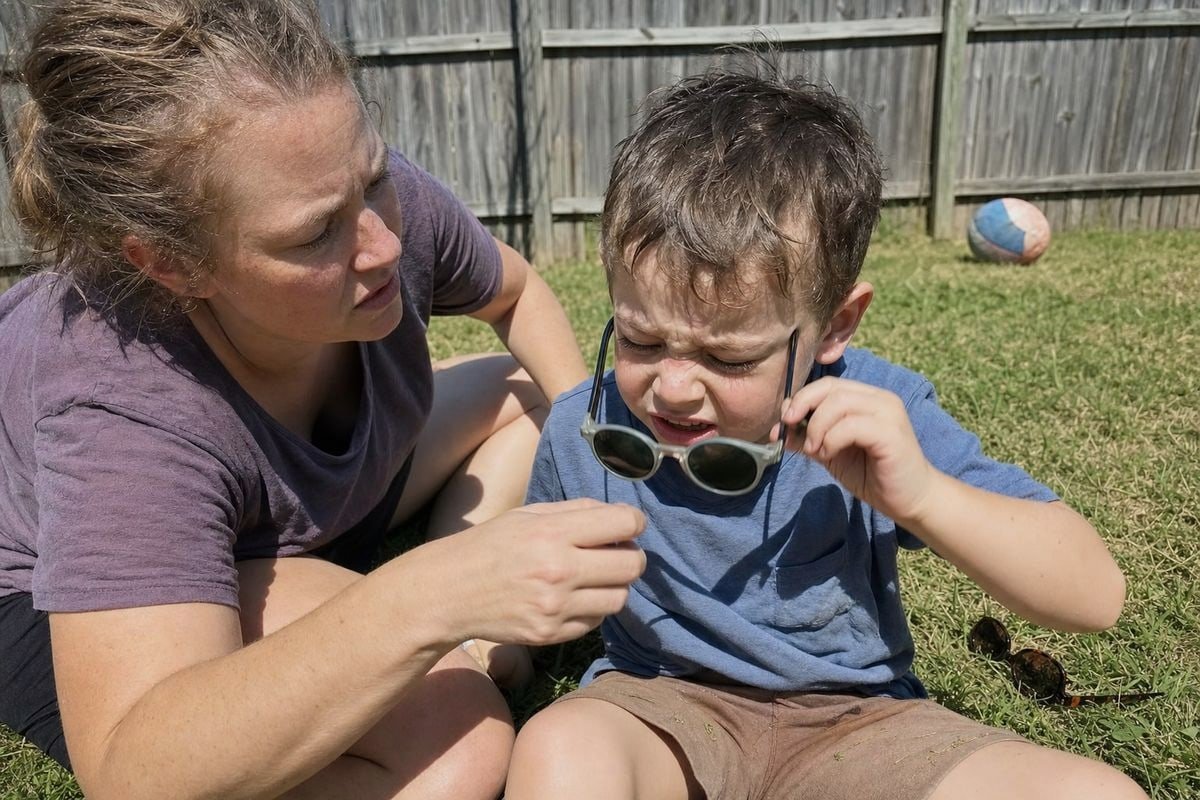 Kids sunglasses pinching noses, snapping hinges, and falling off during play (ID#2)