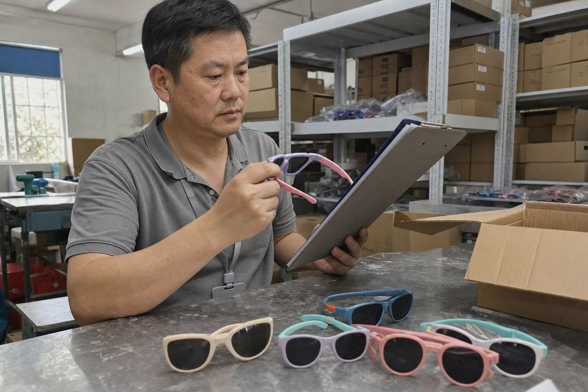 Pre-shipment inspection options for kids sunglasses: self, supplier, or third party (ID#1)