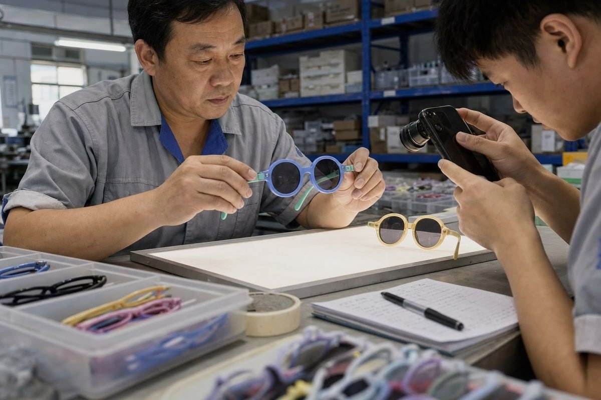 Inspection Photo Requirements Checklist of required mid-production inspection photo details like hinges, lenses, and packaging (ID#2)