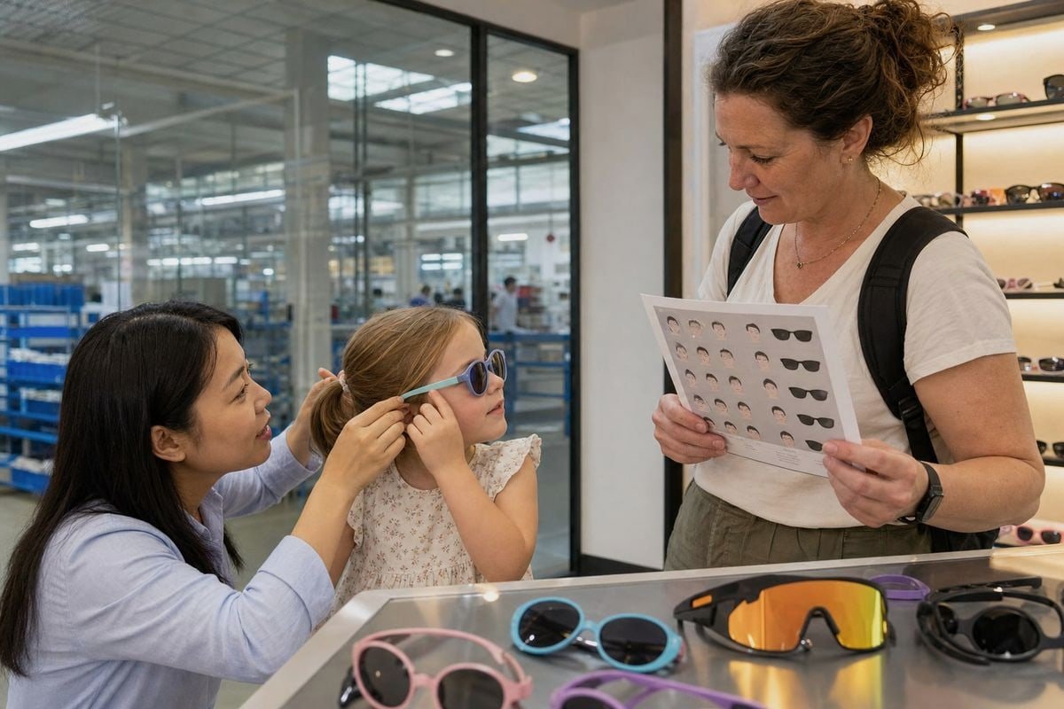 Factory Multiple Sizes Eyewear factory offering multiple sizes and fits for kids' sunglasses brands (ID#5)