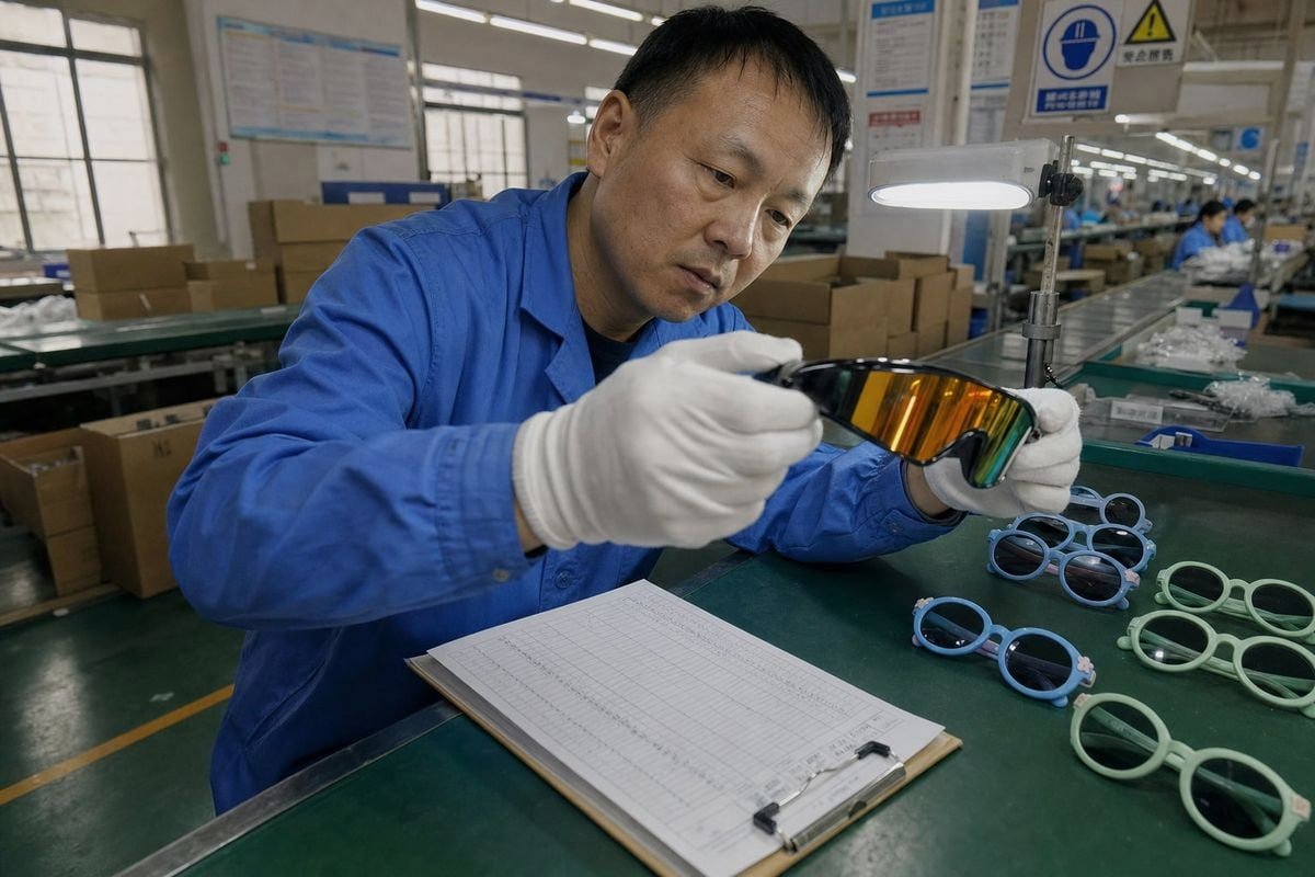 Eyewear Inspection Checkpoints Inspection checkpoints for eyewear manufacturing from sample approval to lab testing (ID#3)