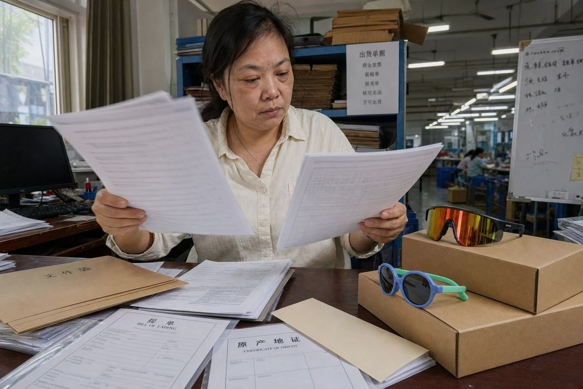 Guide to preparing customs documents for importing kids' sunglasses from China (ID#1)