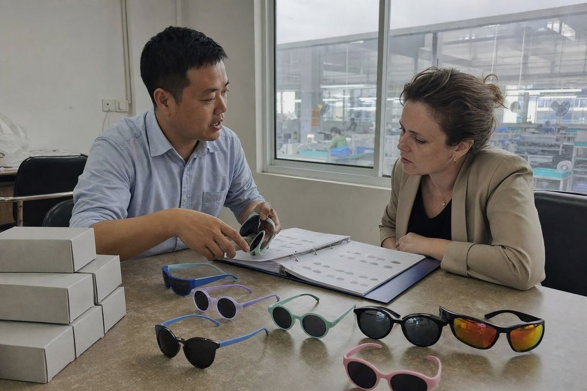 Choosing best-selling kids' sunglasses styles before placing bulk orders (ID#5)