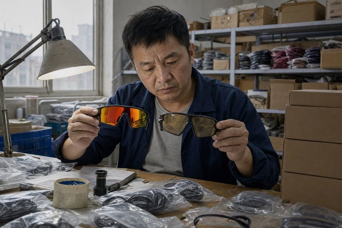 Kids' sunglasses lenses turning yellow and hazy over time (ID#1)