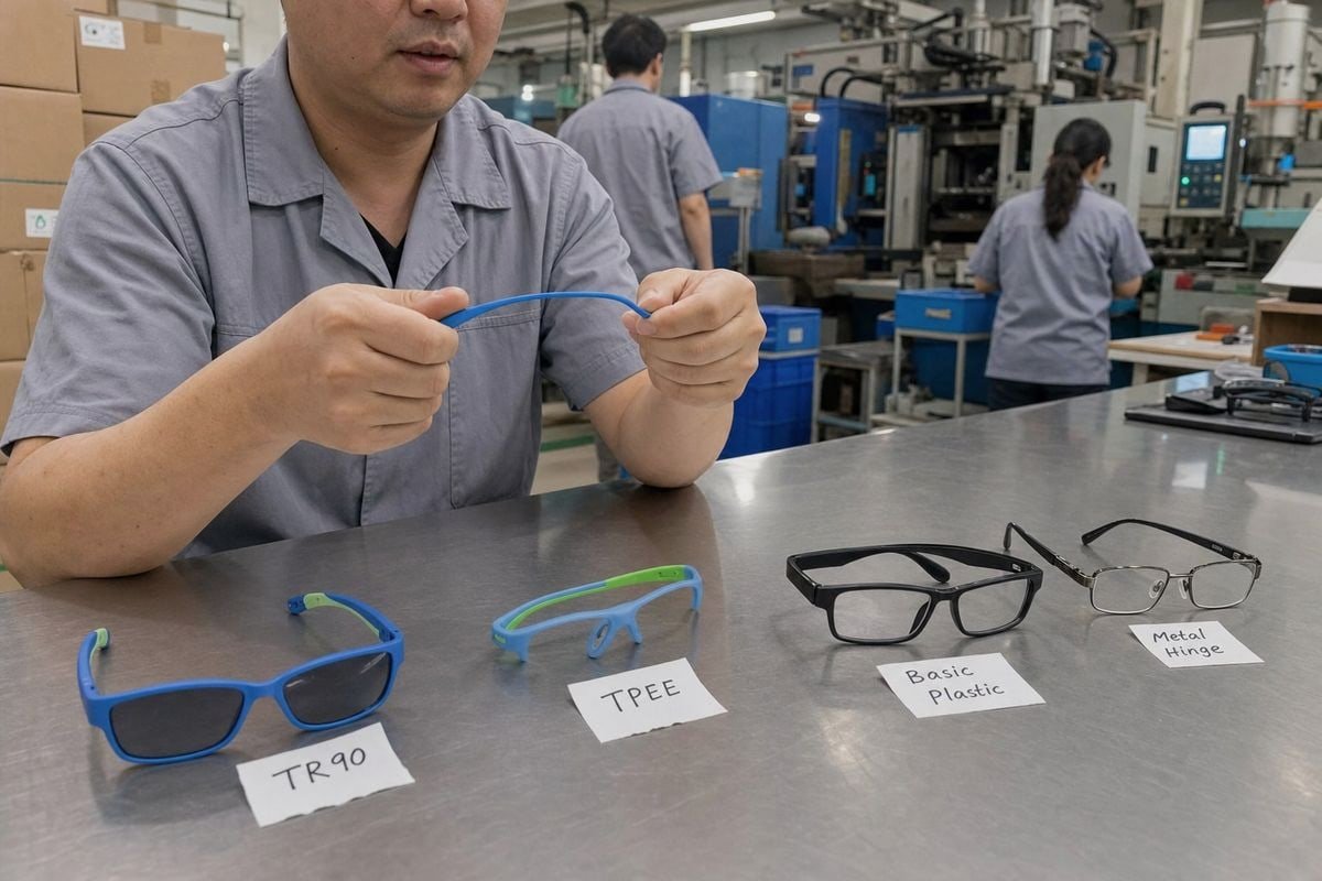 TR90 and TPEE frame materials offering heat resistance for children's sunglasses (ID#3)