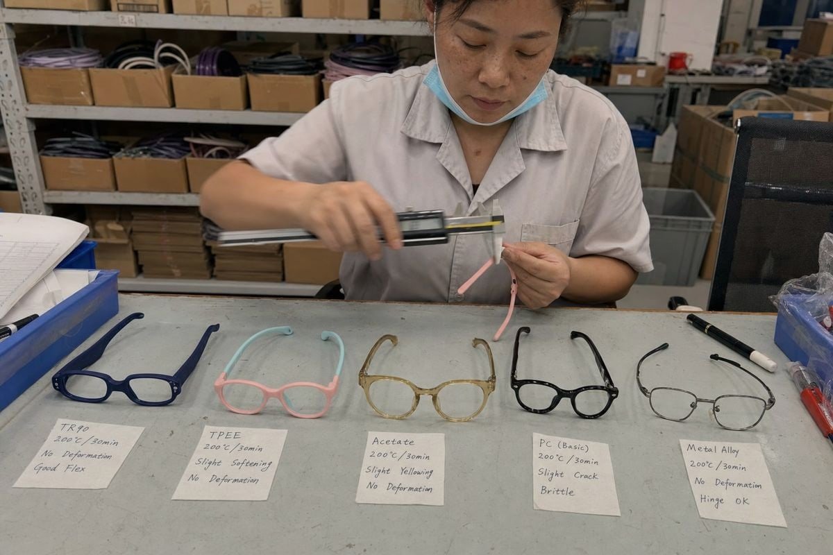 Manufacturer heat-resistance testing process for children's sunglasses quality assurance (ID#5)