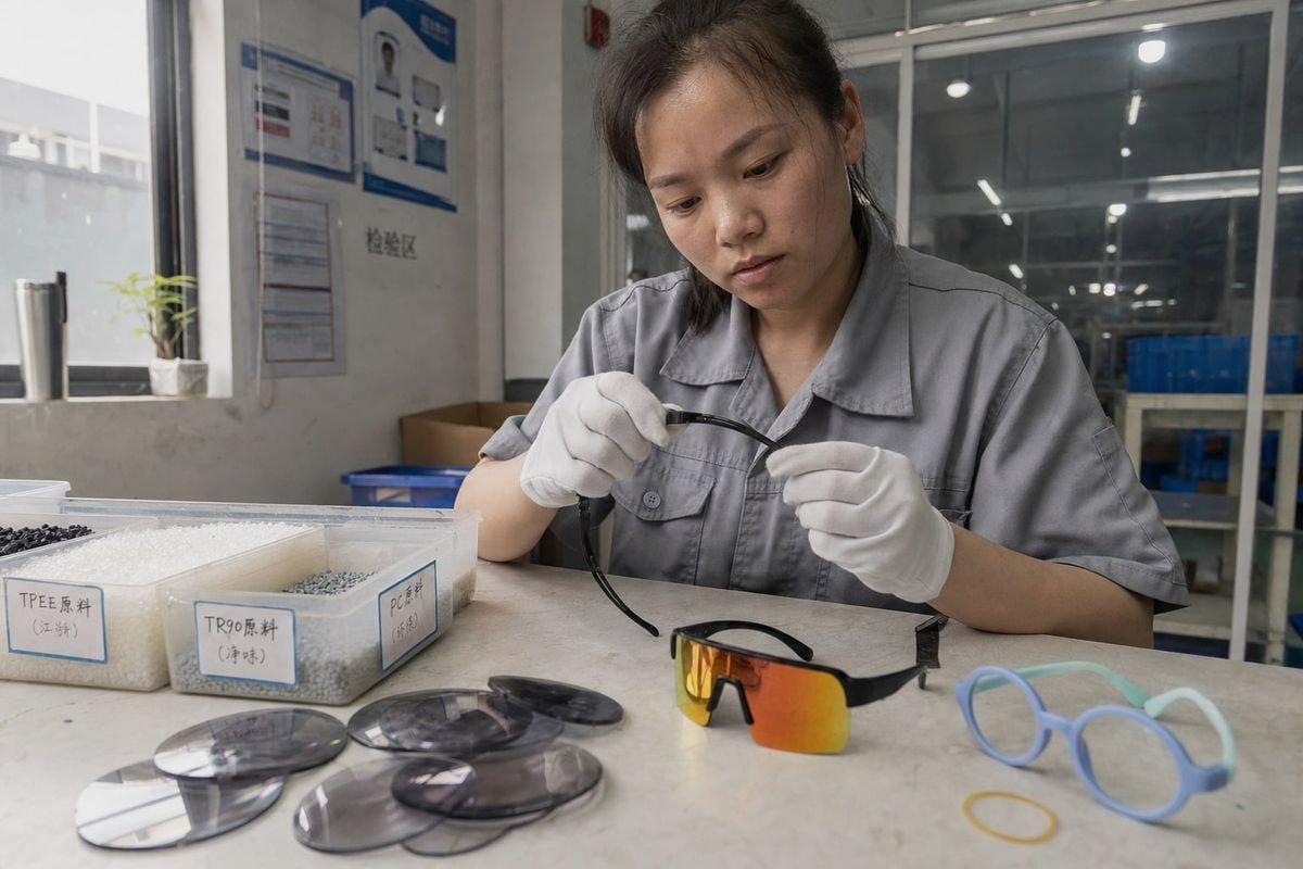 TR90 frames and TPEE temples with polycarbonate UV400 lenses for safe cost-effective kids sunglasses (ID#3)