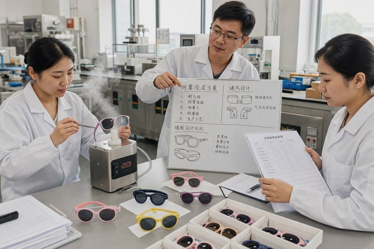 Ventilation and frame design features that prevent lens fogging in kids' eyewear (ID#4)