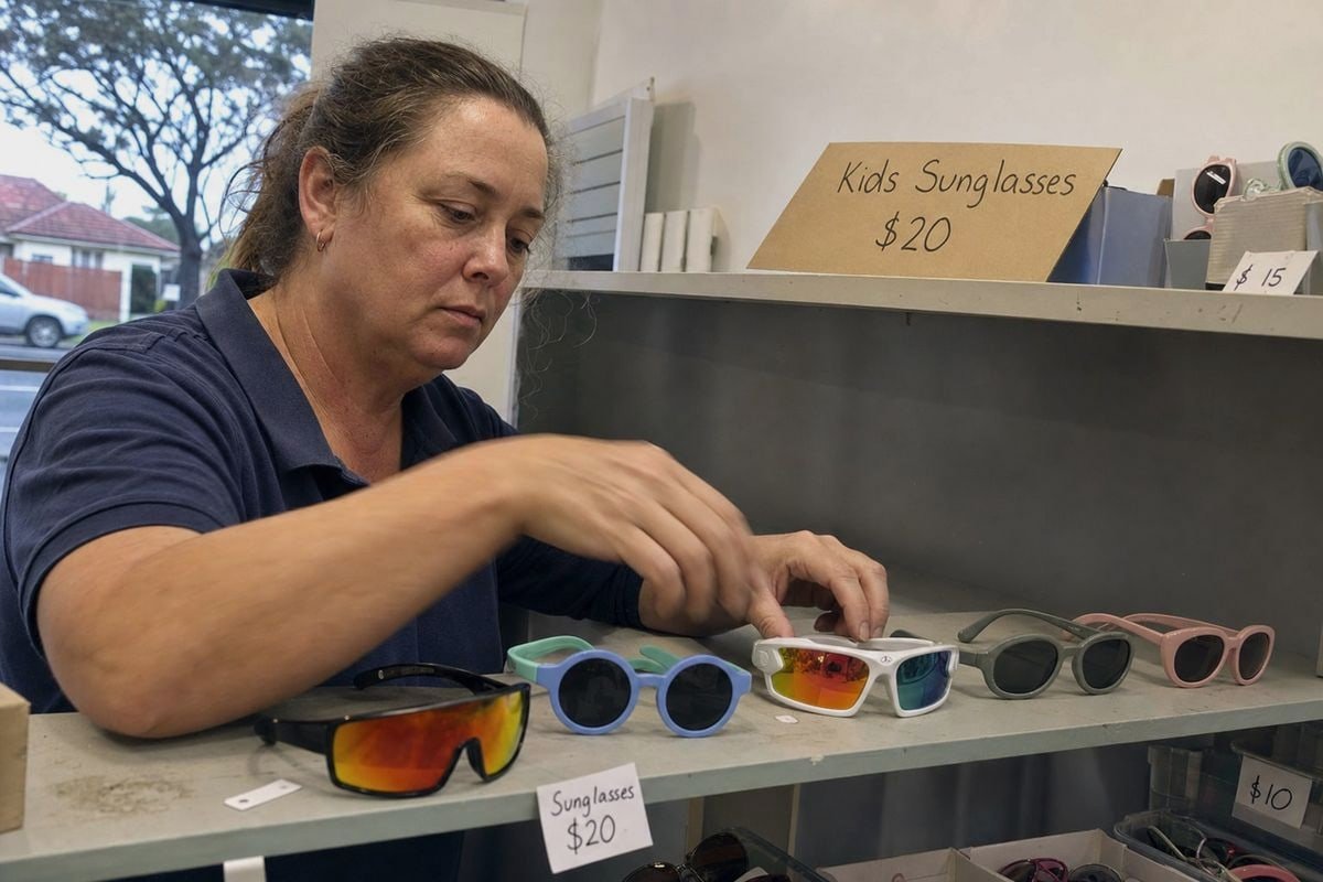Guide to stocking kids' sunglasses styles and colors per shelf slot (ID#1)
