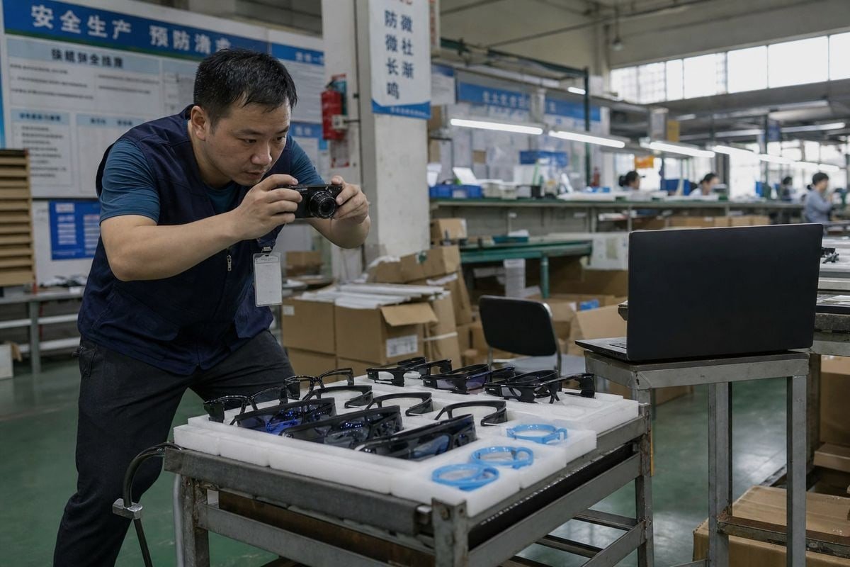 Communication and inspection workflow for managing split kids sunglasses orders from China (ID#5)