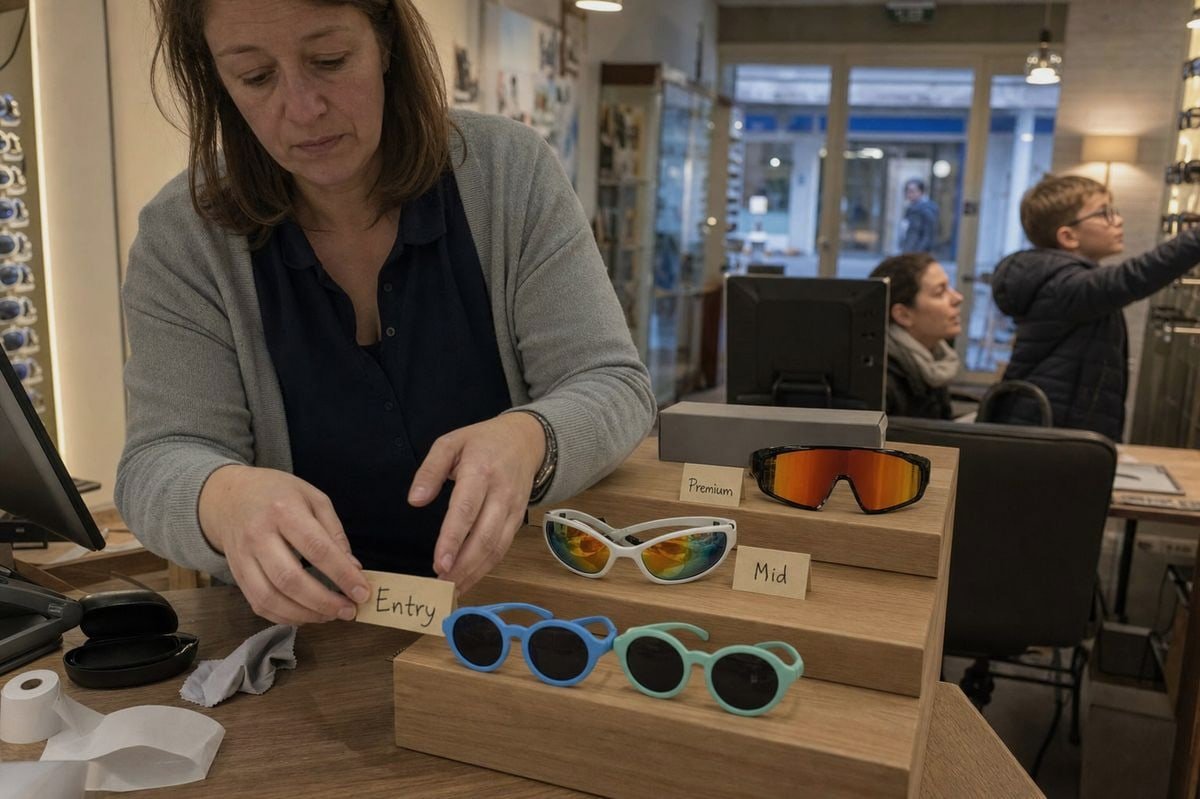Wholesale tiered pricing guide for kids sunglasses at optometry stores (ID#1)