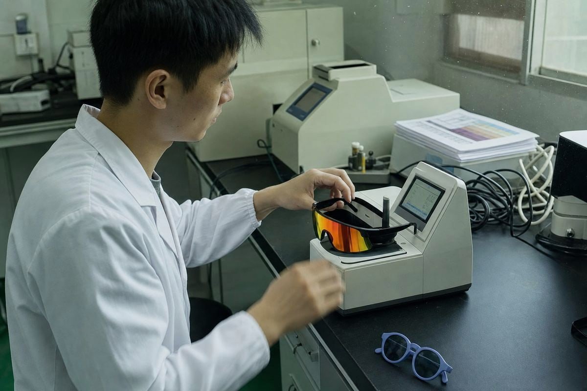 Verifying Supplier Test Reports Third-party lab test report confirming UV400 and impact resistance safety claims (ID#3)
