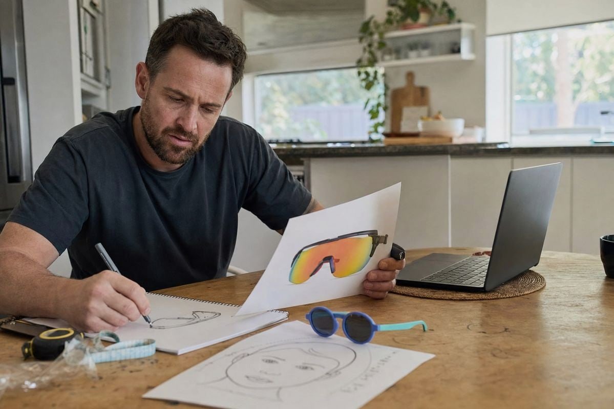 Timeline and process stages for developing an exclusive kids' sunglasses model (ID#4)