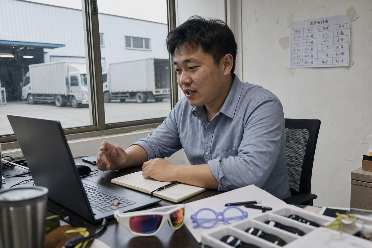 Authenticity of unlisted sunglasses models is proven through compliance markings and QC documentation (ID#5)