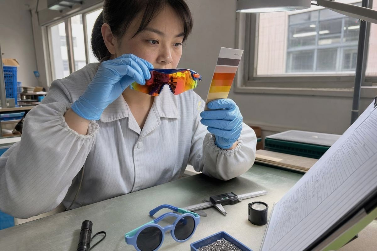 Sample Quality Check Checklist for verifying kids sunglasses sample quality before photoshoot (ID#3)