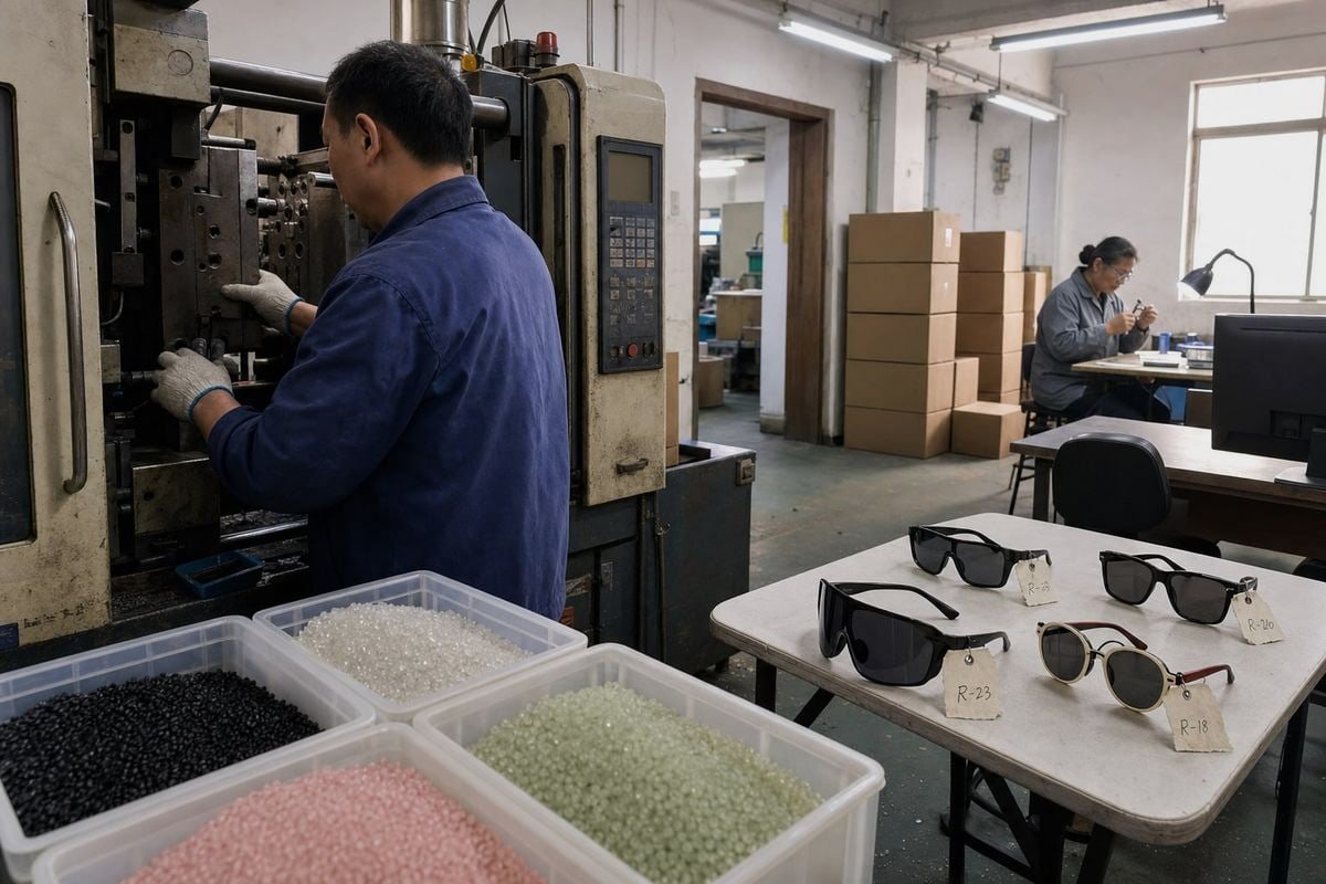 Factory Production Speed Factors Factory stages affecting production speed for limited-edition kids' sunglasses orders (ID#2)