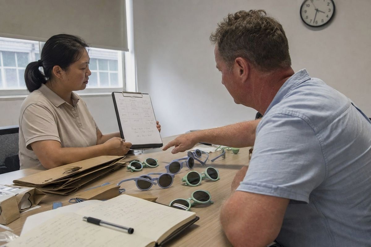 Trial Order MOQ Negotiation Realistic MOQ negotiation strategies for first kids' sunglasses trial order (ID#2)