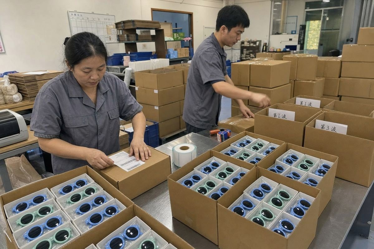 Guide to separate packaging and staggered shipping for kids' sunglasses samples (ID#1)