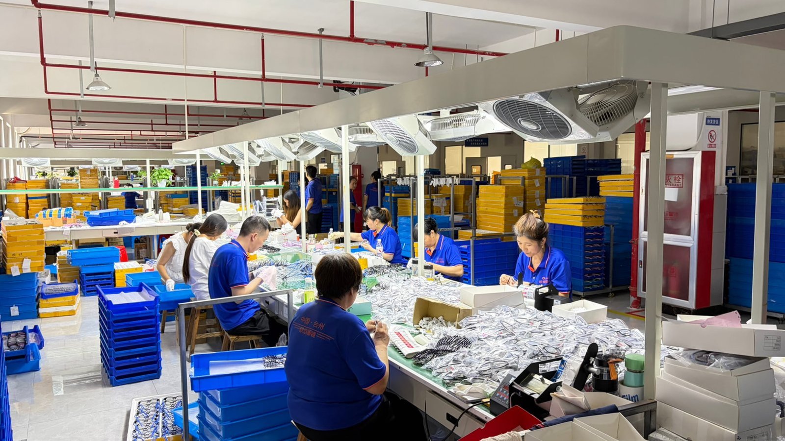 OKAY EYEWEAR production workshop with modern manufacturing equipment
