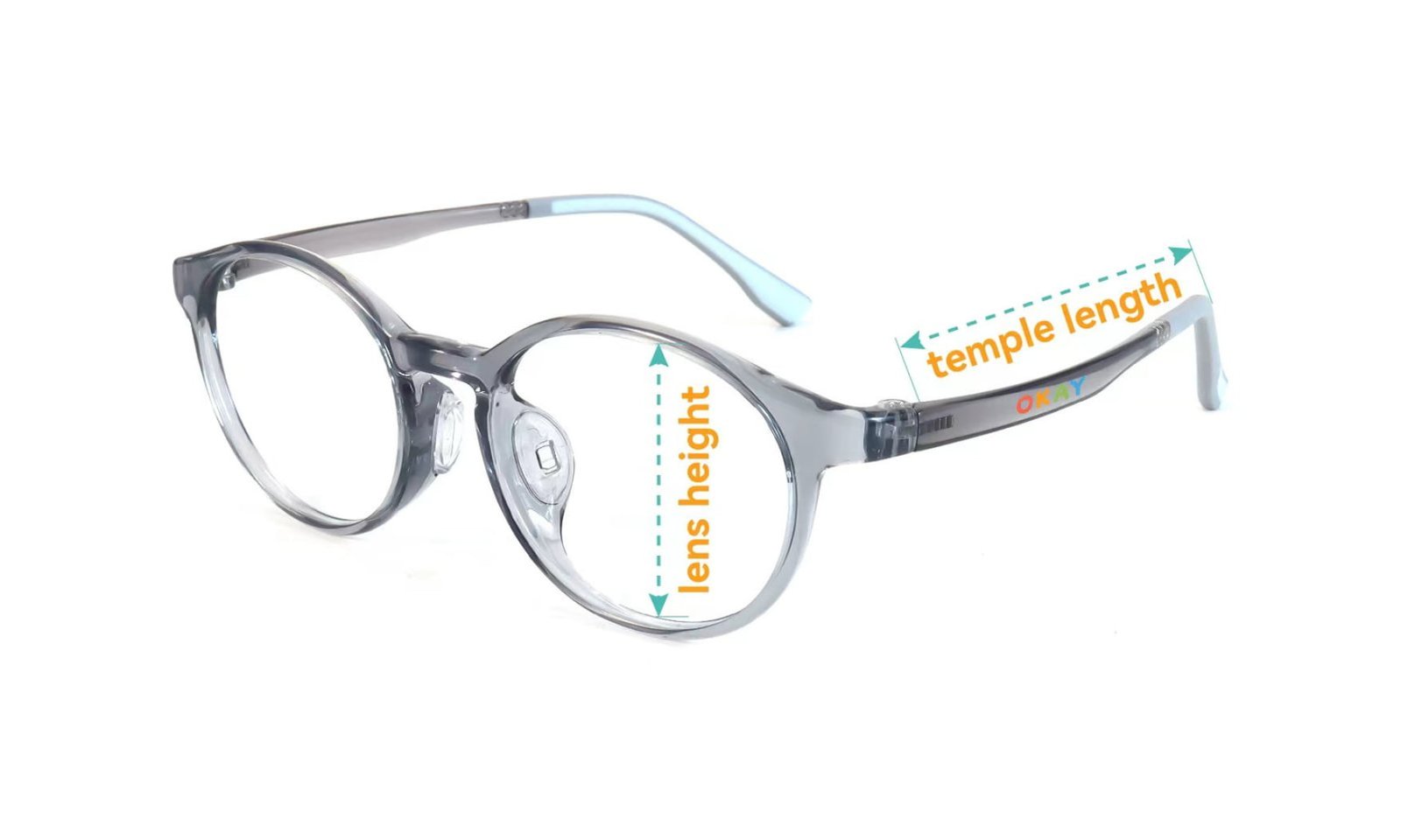 Kids eyewear frame side view, centered