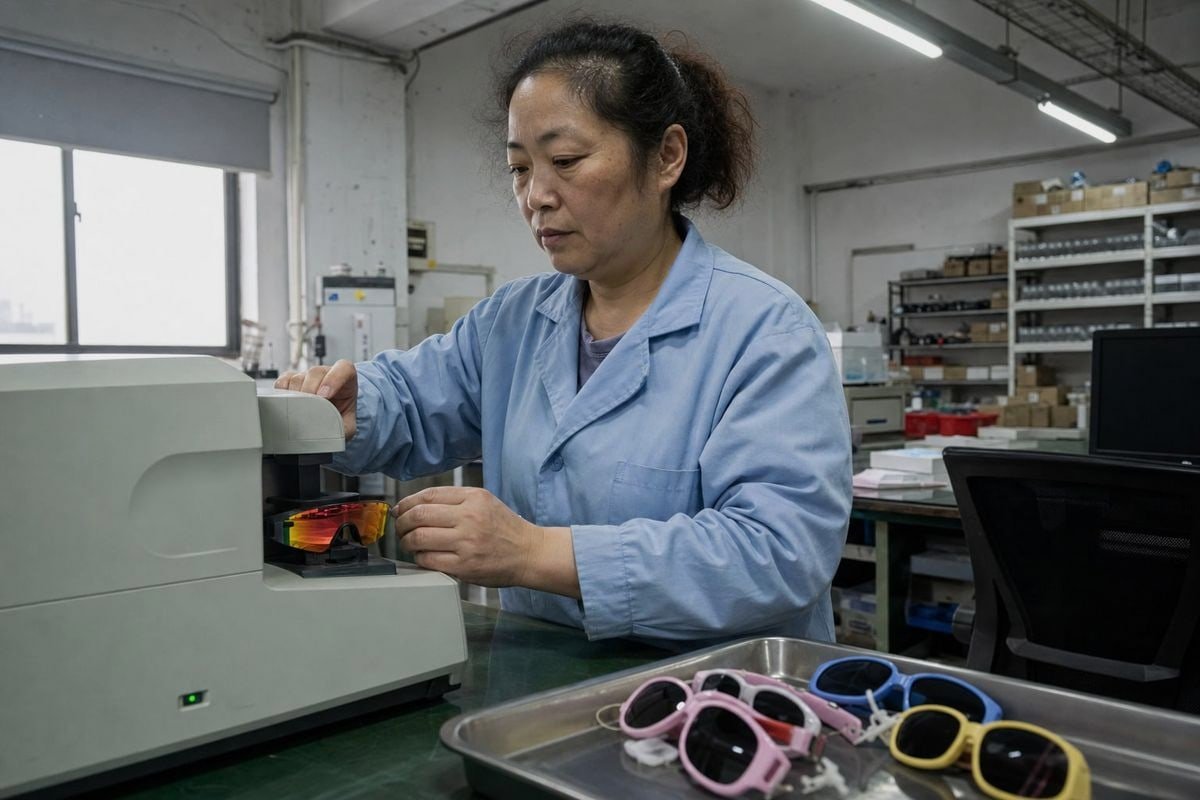 ANSI Z80.3 testing standards covering UVA UVB transmittance and impact resistance for kids' sunglasses (ID#2)