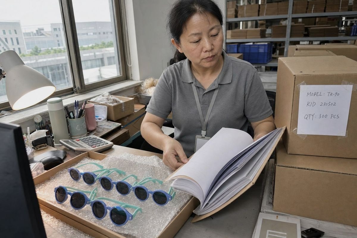 Required documents for EU PPE compliance on kids sunglasses imported from China (ID#1)