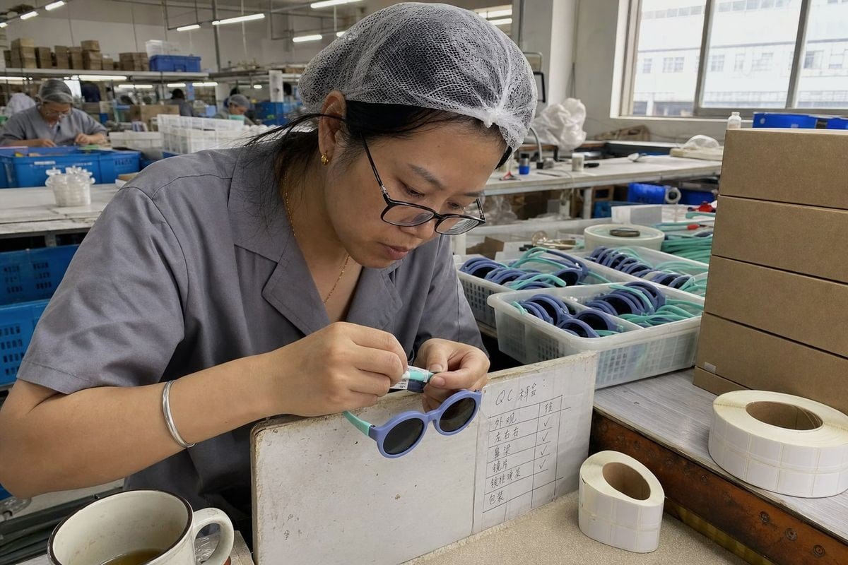 Sunglasses label showing lens category, manufacturer info, and safety warnings per AS/NZS 1067.1 (ID#2)