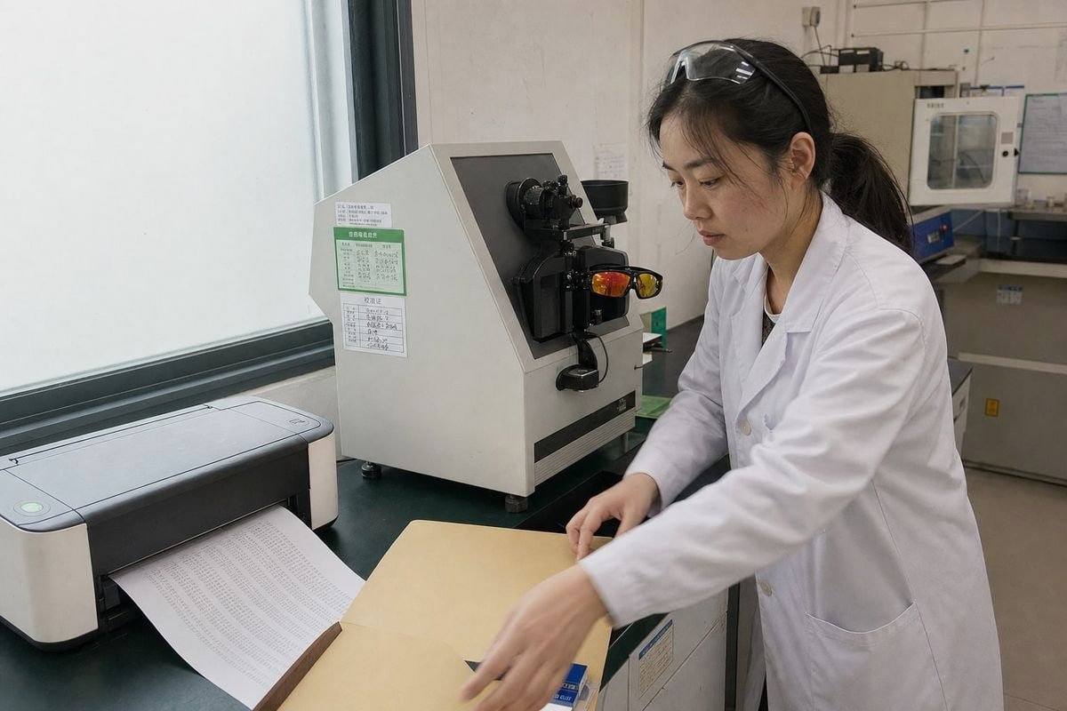 Quality control inspector checking kids' eyewear batch for ongoing manufacturer compliance guarantee (ID#5)