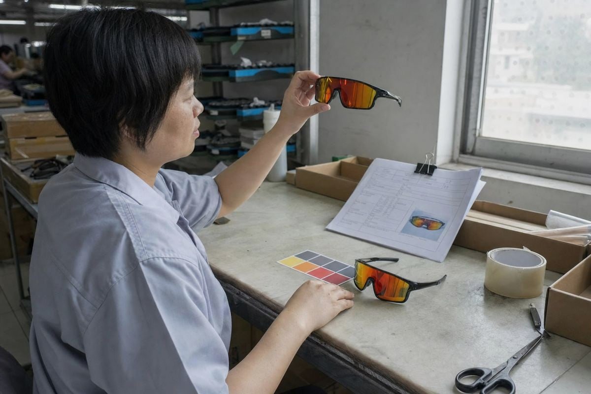 Comparing test report samples against physical sunglasses order for accuracy (ID#3)