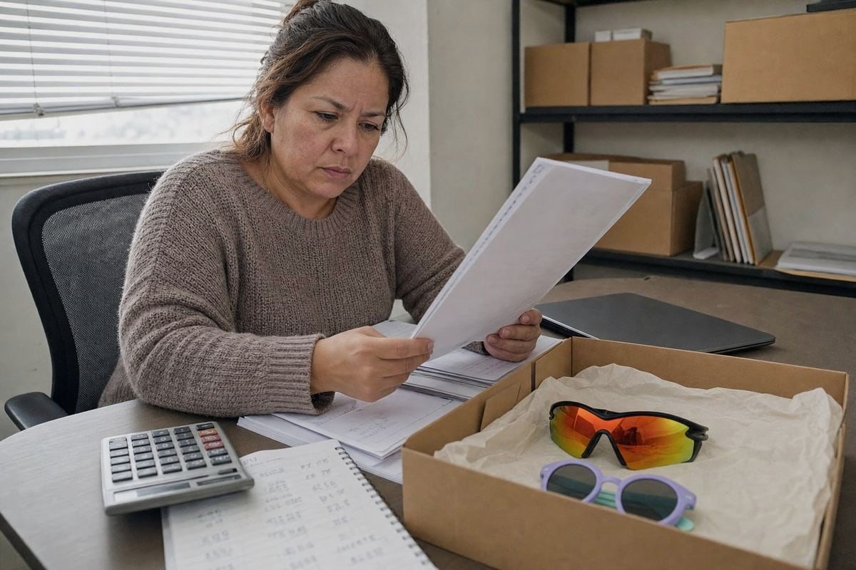 Comparing credit insurance premium cost against worst-case receivable loss for sunglasses orders (ID#2)